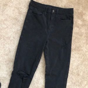 Super hi-rise distressed jegging